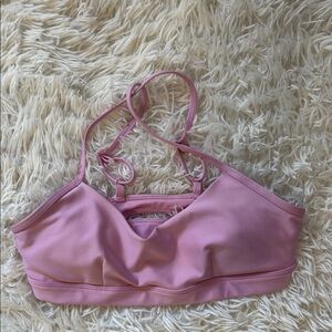 ALO Yoga Pink Sports Bra with Lace Detail